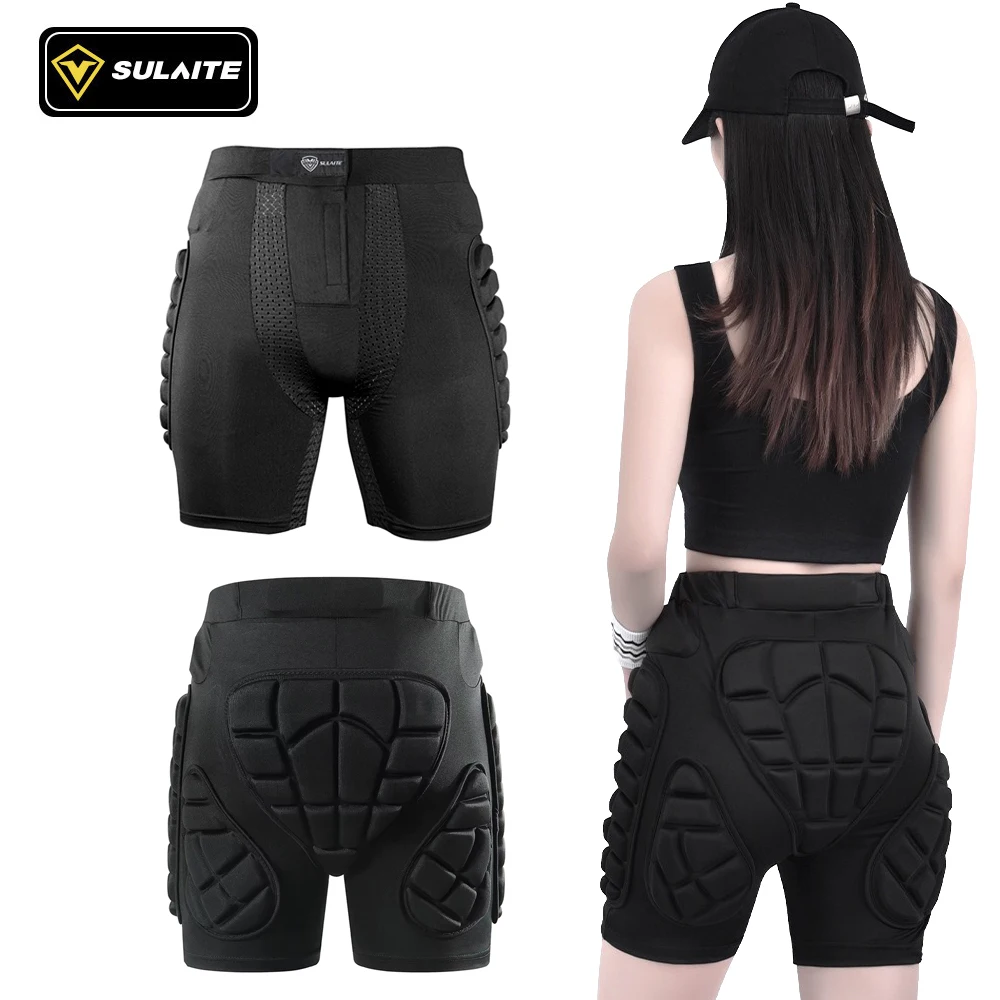 SULAITE Snowboard Protective Padded Shorts Hip Protector Skate Protective Gear EVA Shockproof Breathable Warm Unisex Ski Pants