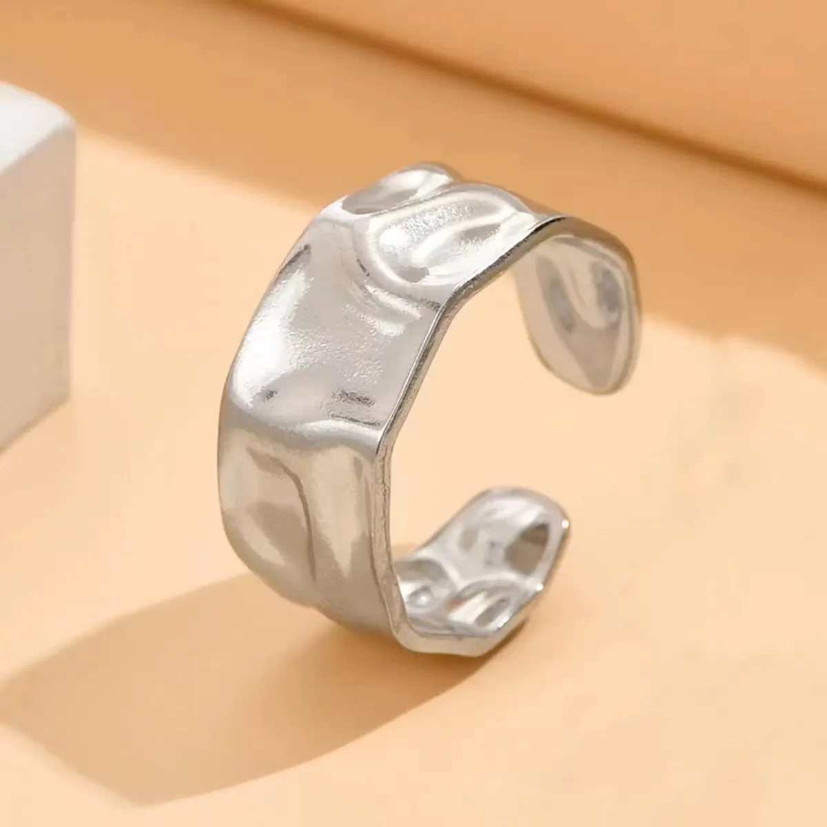 Cross-Border Selling Punk Style Hollow Geometry Irregular Alloy Electroplated Women's Retro open Ring, Suitable For Punk Style m image 5