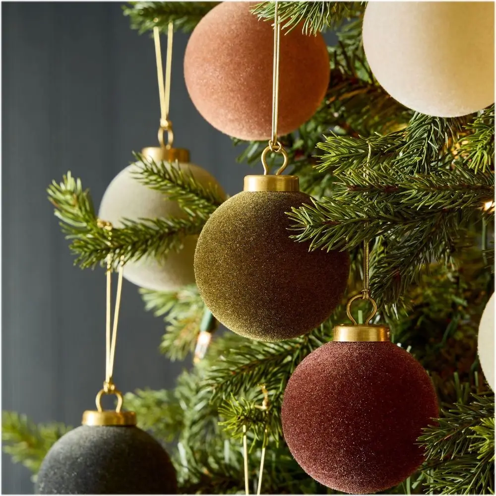 

9pcs 8cm Velvet Christmas Ball Decoration Christmas Tree Ball Ornaments Pendant Hanging Home New Year Christmas Decor