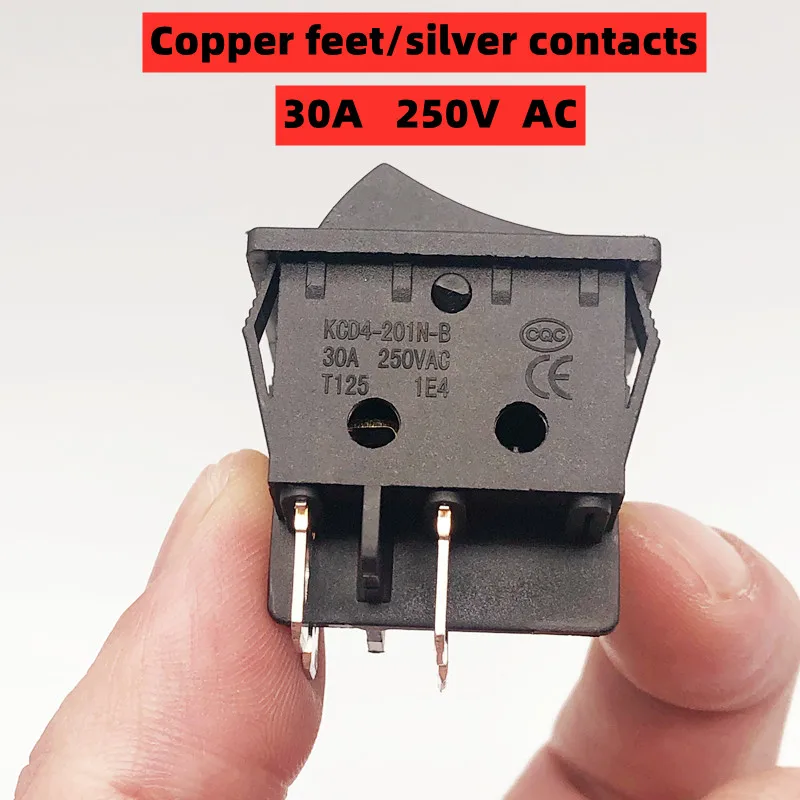 1Pcs Tuimelschakelaar KCD4 Vier-Pin 2 Positie Op-Off Mini Met Licht Cat-Eye 220V Led Rocker Switch Button AC30A250V Drop Shipping