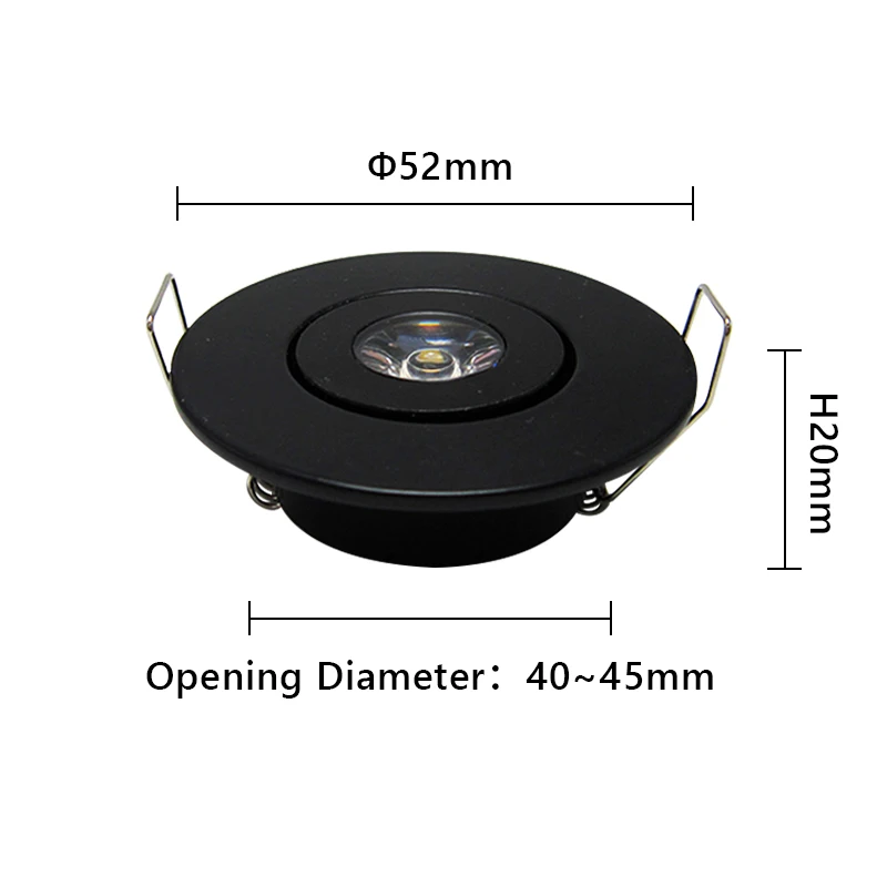 6pcs Led Mini Downlight 1W 3W Dimmable Spot Light Recessed Lamp AC85-265V Ceiling Light Aluminium 52mm With Driver image 3