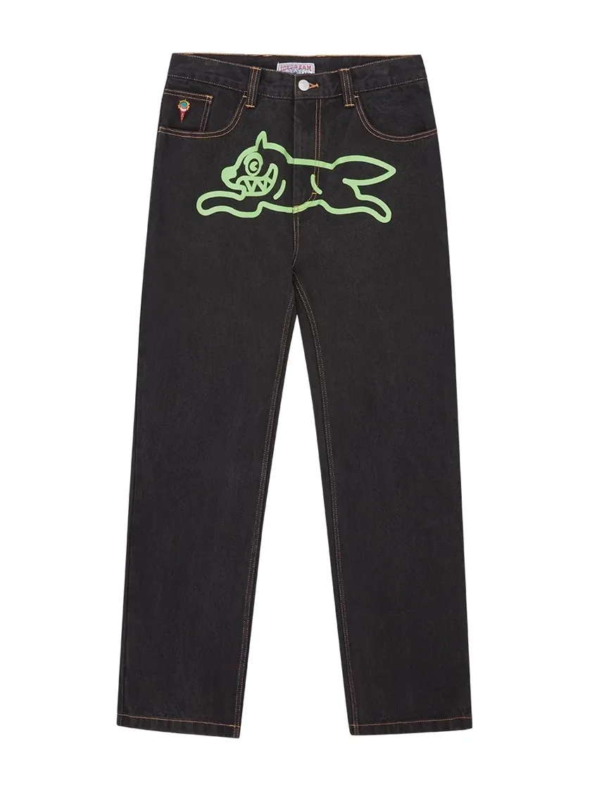 

Loose Straight Leg Men's Jeans Low Waist Long Trousers Street Style Casual Loose Fit Classic Blue Denim Spring Fashion