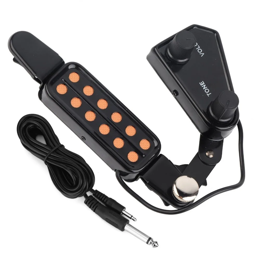 ​12 Soundhole ​Soundhole Pickup​ ​With Volume/Tone/Tuner​ ​Includes Capo & 9.8ft Cable​ ​Acoustic Guitar Pickup​