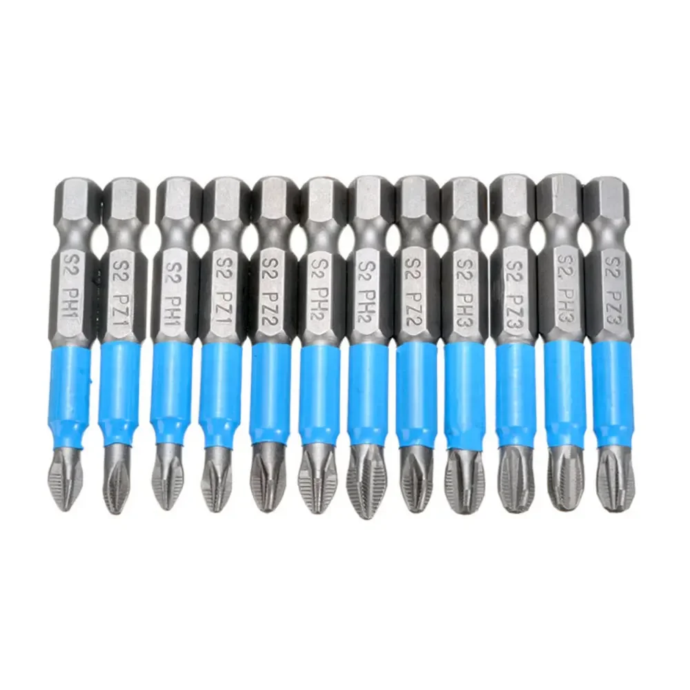 Imagem -02 - Binoax Cruz Cabeça Magnética Lote Anti Slip Parafuso de Broca Chave de Fenda Elétrica Conjunto Bits 50 mm s2 ph pz 12 Pcs