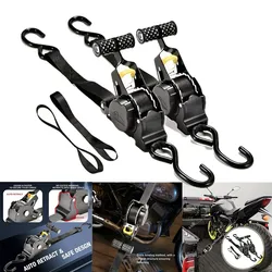 Auto Straps For Cargo Tape Retractable Belts For Motorcycles Ratchet Strap For Load Luggage Strap Ratchet Tensioner Belt For Car