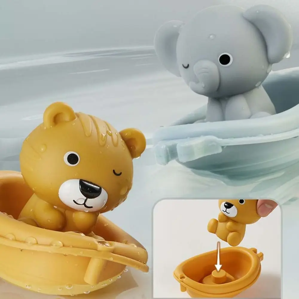 

Finger Puppet Baby Bath Toys Animal Designs Early Education Floating Shower Toy Silicone Colorful Stacking Boat Toys