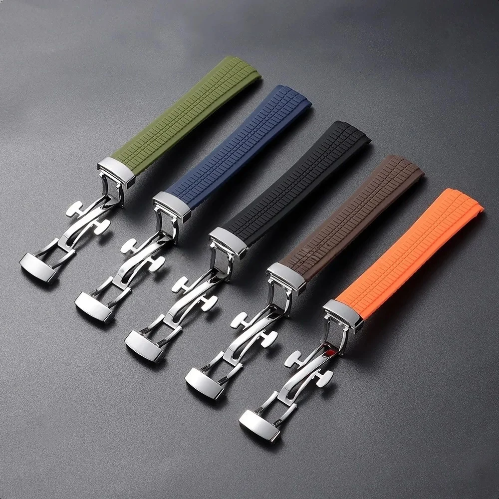  For Patek Philippe Aquanaut Series 5164/5167 21mm Soft 21mm Soft Silicone Watchband Folding Buckle Bracelet Rubber Straps Belt