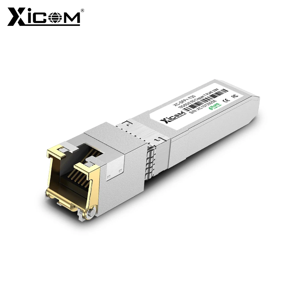 Módulo Transceptor Ethernet Xicom SFP+ a RJ45 10GB, 2.5G/5G/10G con Autonegociación, 30 Metros, para Switches Ethernet Cisco/Mikrotik