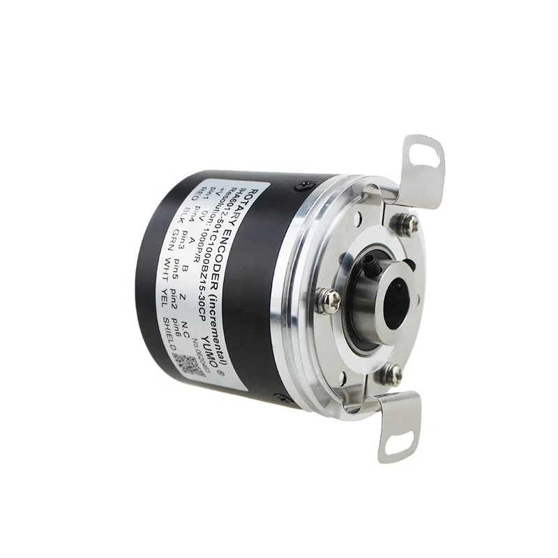 YUMO IHA6012-501C1000BZ15-30CP hollow shaft incremental optical rotary encoder 25mm 8mm 1024ppr 80 mm 360 ppr