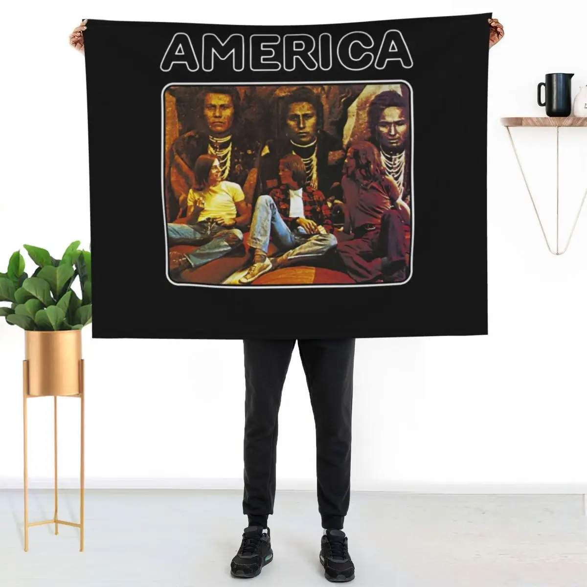 

Retro america band rock gift for fans Essential Throw Blanket Warm Comfortable Blanket Gift for Parents Friends