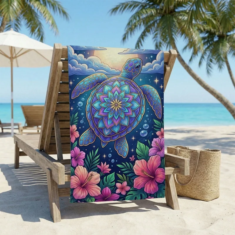 Saint Barth Purple White Striped Beach Towel Summer Paradise Letter Print Quick Dry Pool Bath Towel