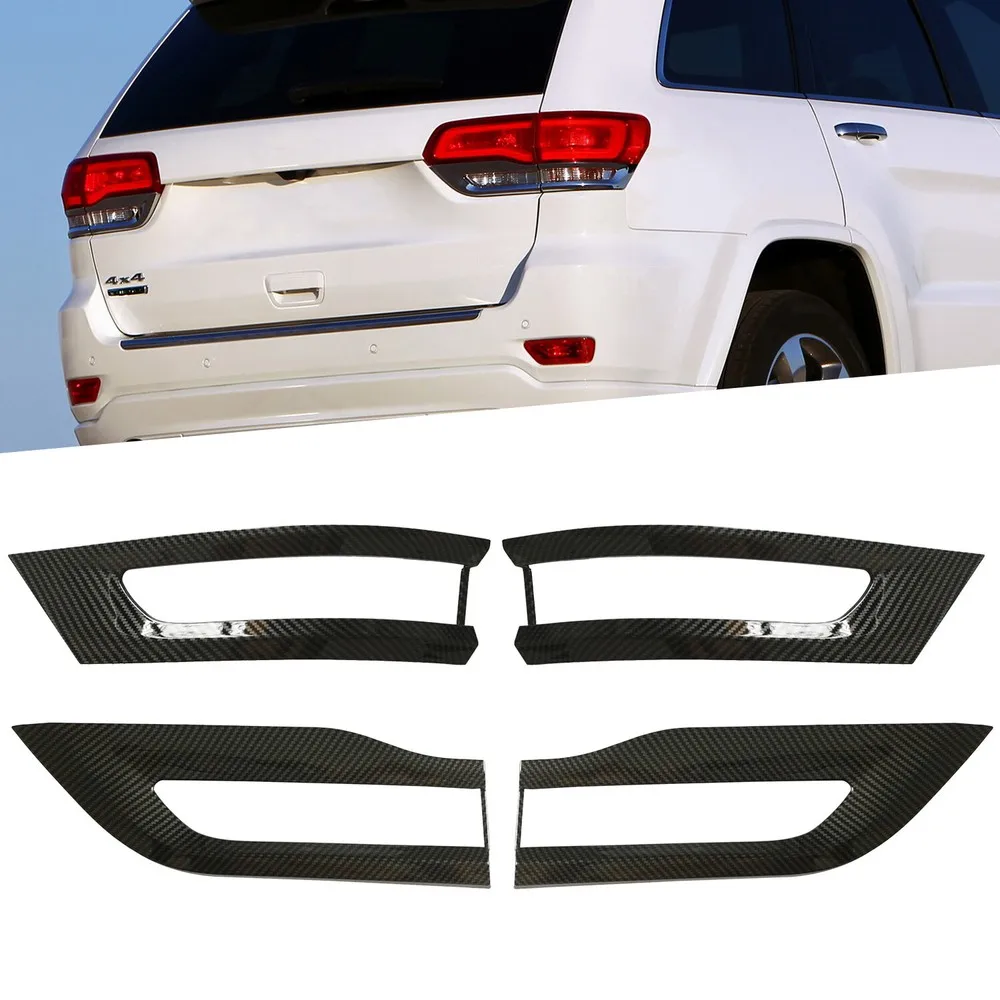 

For 2014-2020 Jeep Grand Cherokee Tail Light Lamp Cover Bezel Trim Carbon Fiber