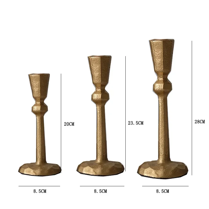 creative cast iron candle holder three-piece set of simple metal candle holder decorative ornaments household entrance