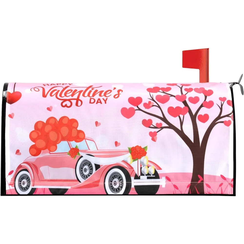 

Spring Flowers and Birds 21"x18" Magnetic Mailbox Covers Suitable for 19 "x6.5 Standard Mailbox, Valentine's February 14th Mailb