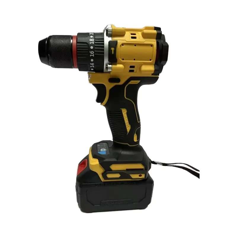 21V Electric Cordless Drill Rechargeable Lithium Brushless Impact Wrench Stainless Steel