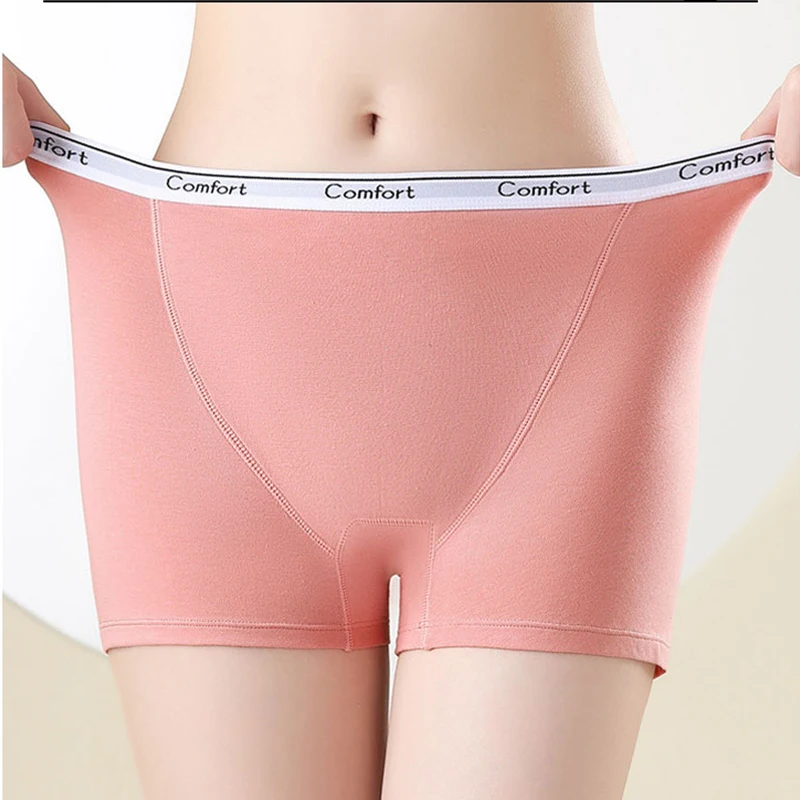 Cotton Women's Safety Short Pants Physiological Underwear High Waist Panties For Women Plus Size Elastic Breathable Boyshorts