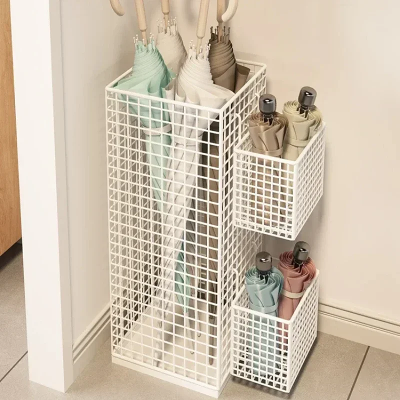 Rust-Resistant Metal Umbrella Stand Storage Rack for Doorway Durable Organizer Modern Entryway Stand Large Capacity