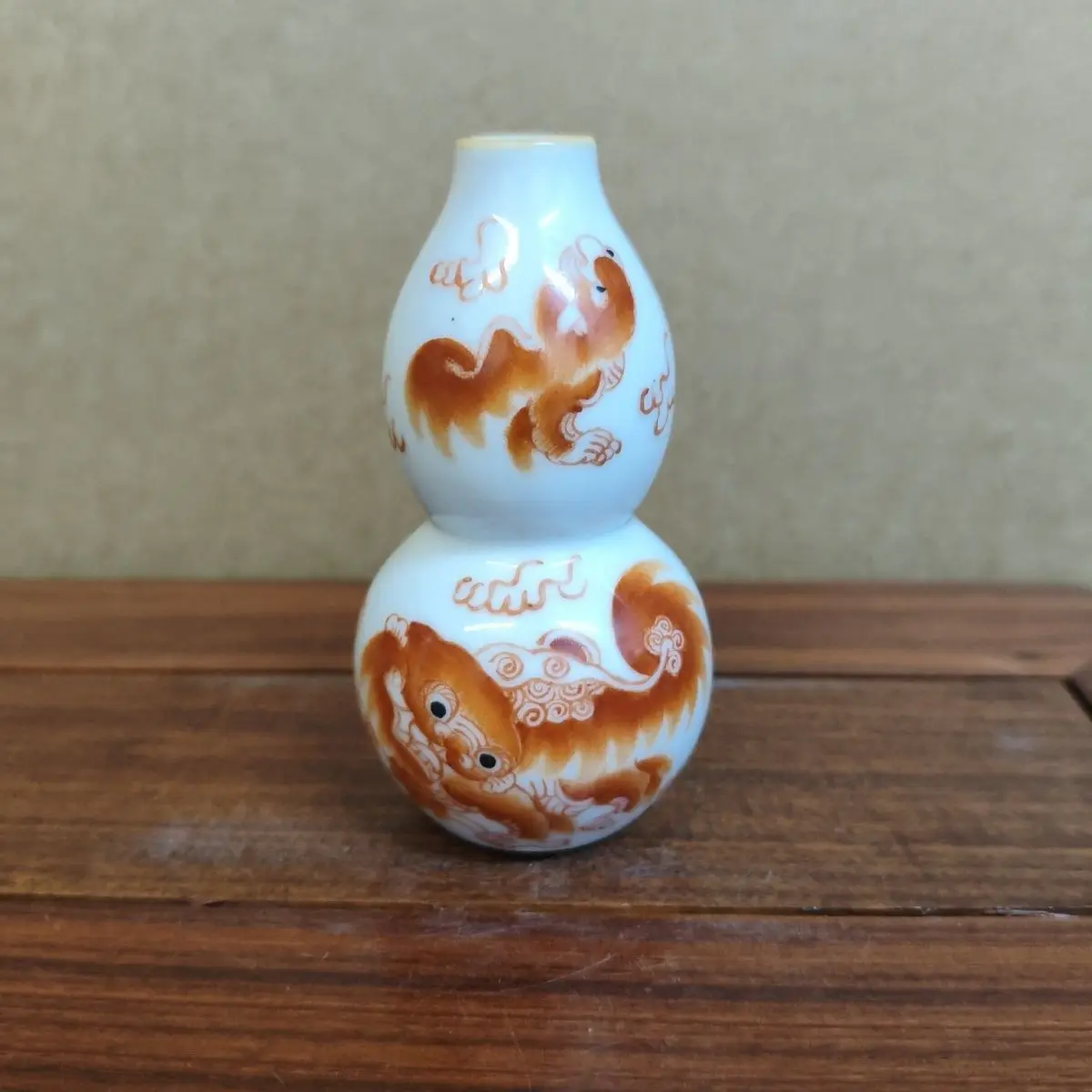 Chinese Traditional Old Collection Taishi Shaobao Lion Small Gourd Decorative Ornament Craft Collection
