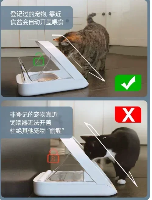 Microchip-Activated Automatic Pet Feeder, Anti-Theft Bowl for Exclusive Multi-Pet Controlled Feeding