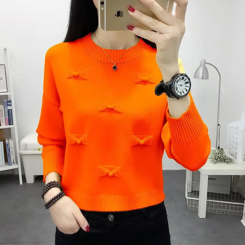 Fashion O-Neck Spliced Solid Color Sweaters Women\'s Clothing 2023 Autumn Winter Loose Knitted Casual Pullovers All-match Tops