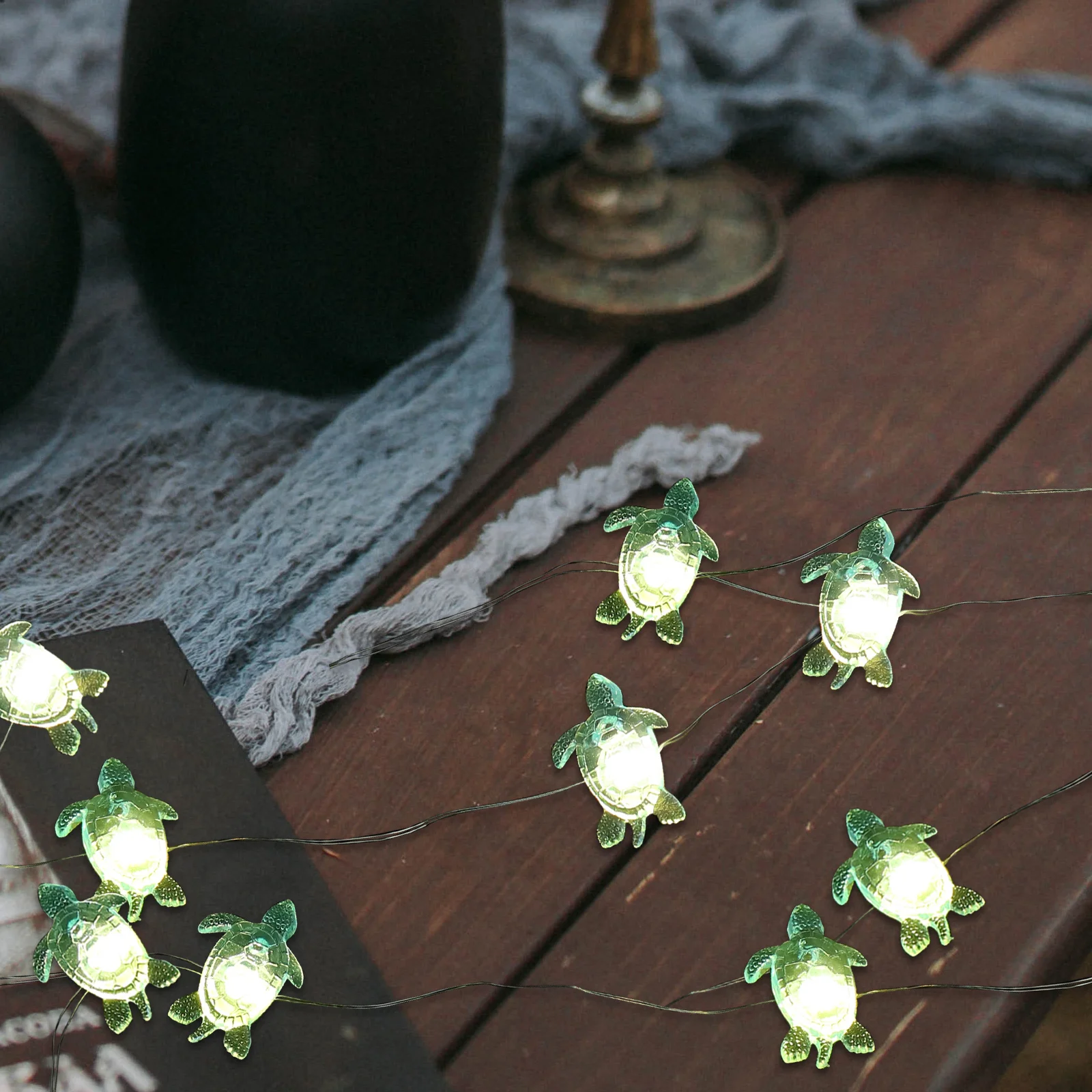 

Turtle Shaped LED Copper Wire String Lights Ocean Theme Decorative Festival Party Indoor Outdoor Lighting Sky Blue Color
