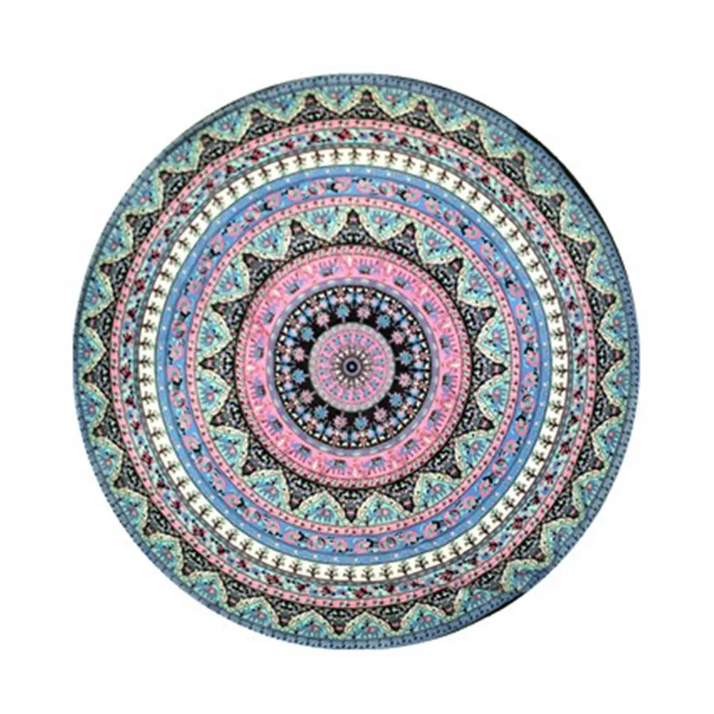 Vintage Round Chiffon Anti-sunlight Shawl Beach Towel Outdoor Yoga Picnic Mat Embroidered Scarf 2023 Summer Scarf Shawl