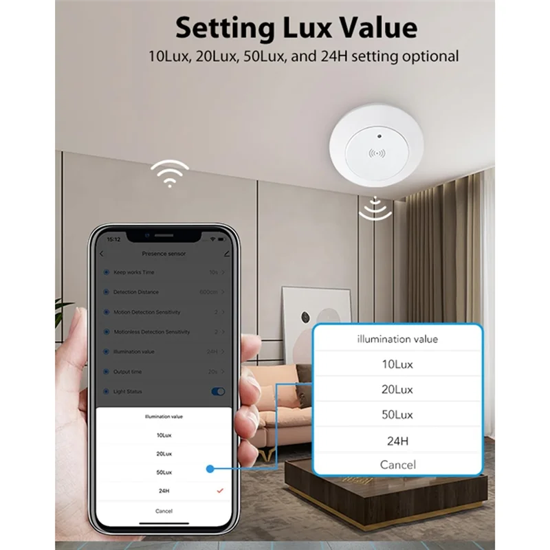 

Human Presence Sensor Light Switch Zigbee Millimeter Wave Presence Sensor Auto-On/Off Smart Motion Sensor Light Switch B-BAAX