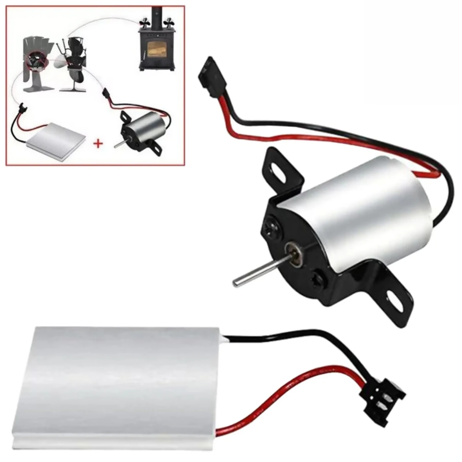 Fireplace Fan Motor Kit with Power Generation Film Heat Powered Stove Fan Motor Thermoelectric Generator Module Accessory