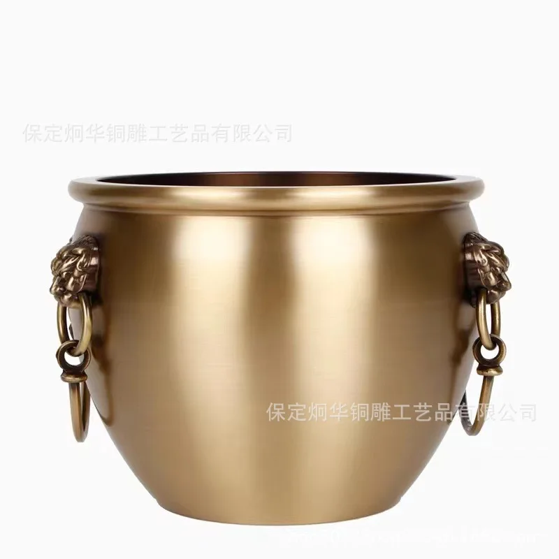 

Brass production brushed lion head cylinder copper cylinder Forbidden City waterproof cylinder meter cylinder support generation