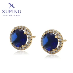 Xuping Jewelry Fashion High Quality Circular Shape Light Gold Color Earrings for Girl Women Christmas Festival Gifts X000712688