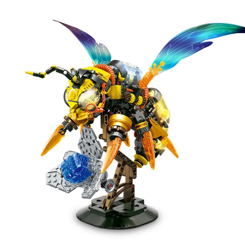 

Idea Insect Building Block Mechanical Bees Model Steam Construction Bricks Educational Toys Collection With Light For Gifts