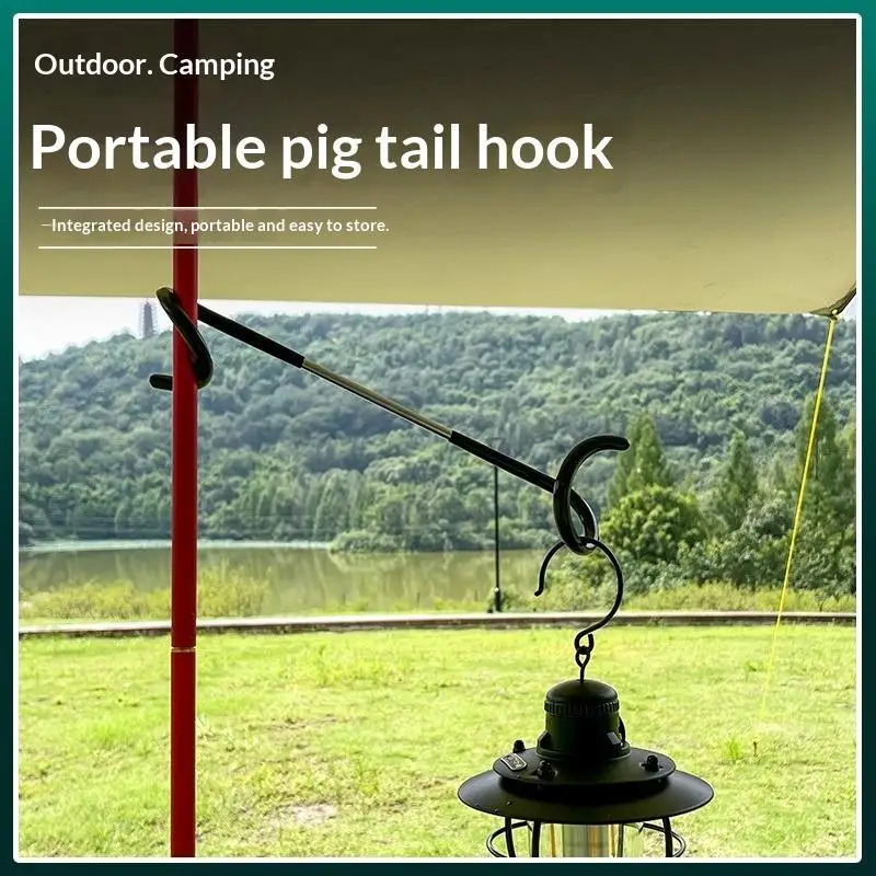 (BF06)2Pcs Heavy Duty Camping Pole Hook Adjustable Position Easy Setup For Outdoor Camping Hiking Picnic Trips