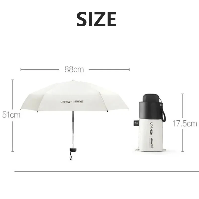 Paraguas compacto pequeño de bolsillo, sombrilla portátil antiuv, a prueba de viento y lluvia, ligero y plegable para exteriores