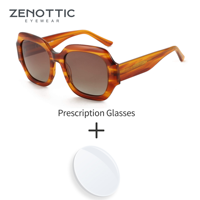 ZENOTTIC Popular Polarized Prescription Sunglasses For Women UV400 Protection Fashion Hexagon Progressive Optical Sun Glasses