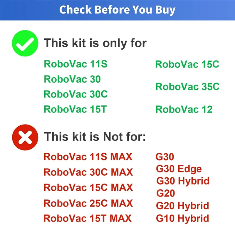 -A14E لـ Eufy Robovac 11S 30 30C15C 15T 12 35C قطع غيار المكنسة الكهربائية الروبوتية مرشحات فرش جانبية فرشاة دوارة