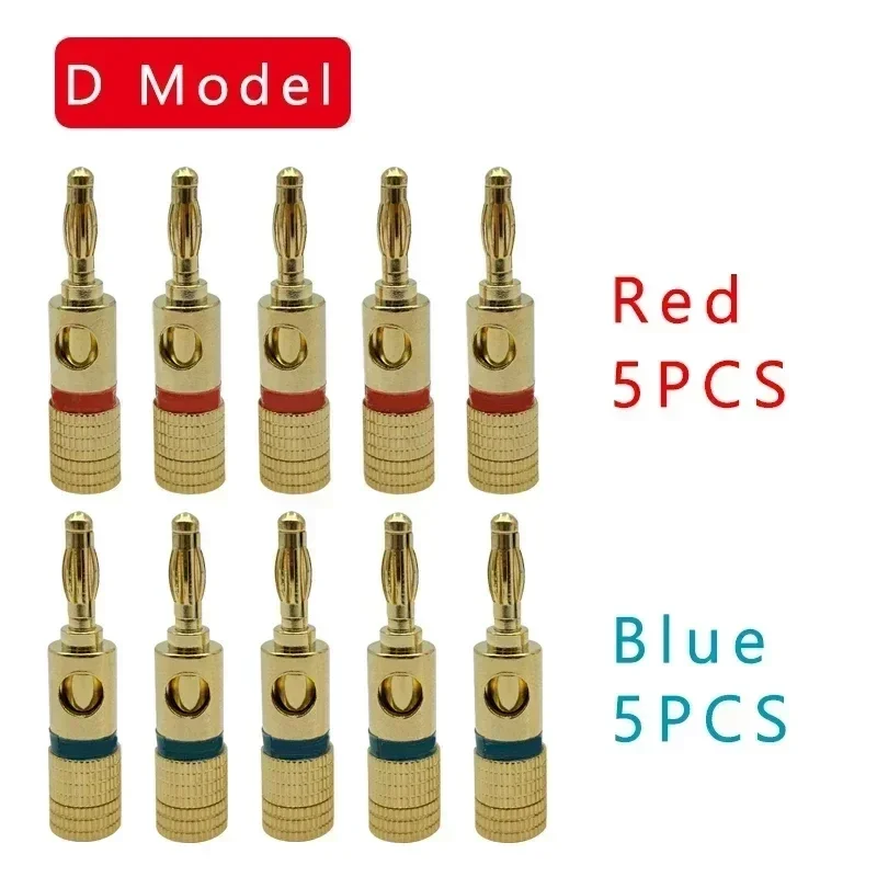 10/20 Stuks Banaan Connector Plug Jack Vergulde Muzikaal Geluid Audio Speaker 4Mm Banaan Pluggen Voor Audio Video Luidspreker Terminal
