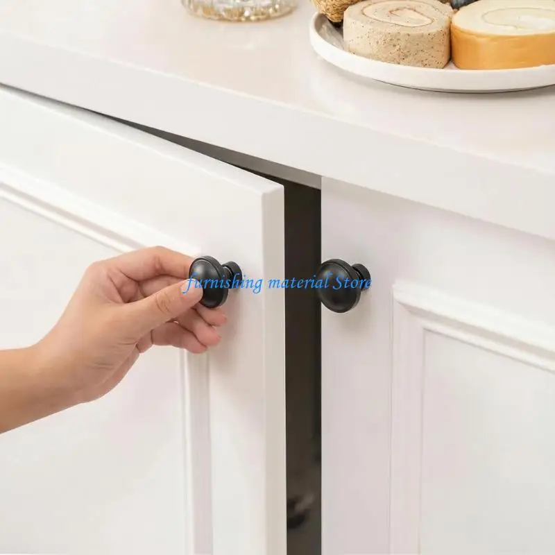 Y5GD 4Pcs Zinc Alloy Cabinet Knob Modern Drawer Pull Furniture Handle Easy Install