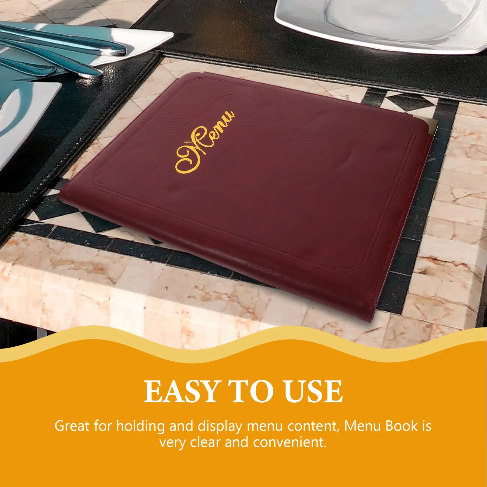 A4 Menu Book Restaurant Display Folder Practical Meal Price Holder Clear Simple Design Replace Content