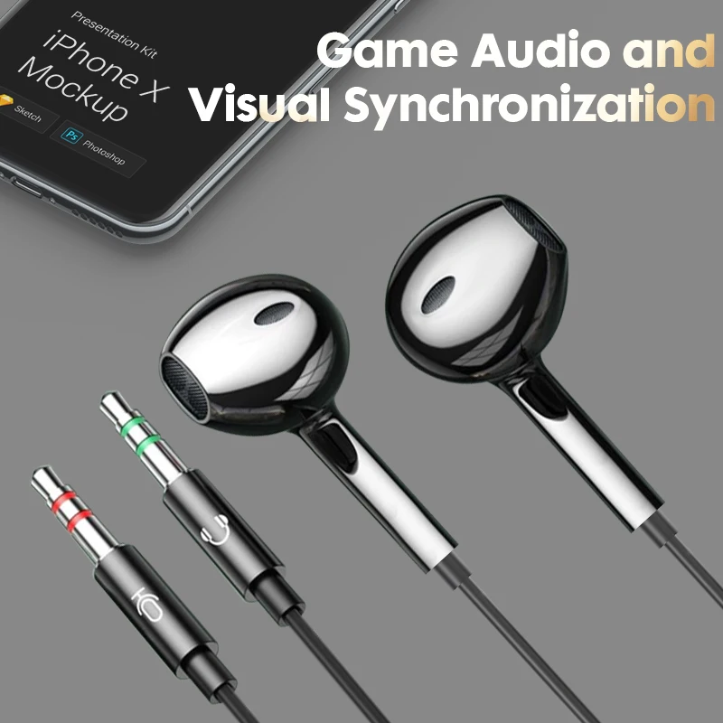 KAMYU เดสก์ท็อปหูฟังแบบมีสายพร้อมไมโครโฟนแจ็ค 3.5 มม.สําหรับ PC คุณภาพสูงเดสก์ท็อปคอมพิวเตอร์หูฟังแบบมีสาย