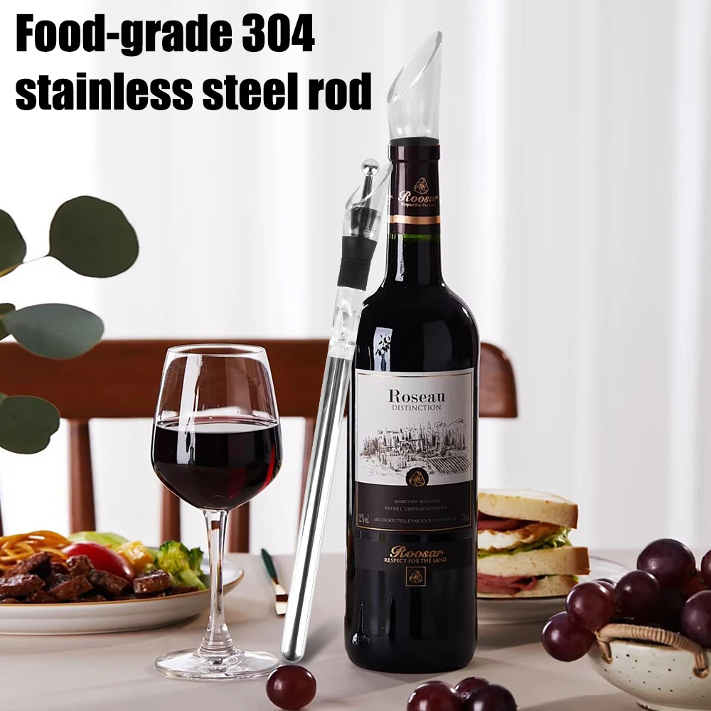 Rapid Iceless Wine Chilling Rod Aerator Pourer Stainless Steel Cooler Ice Chil Bar Wine Cooler Set Wine Bottle Cooler Stick