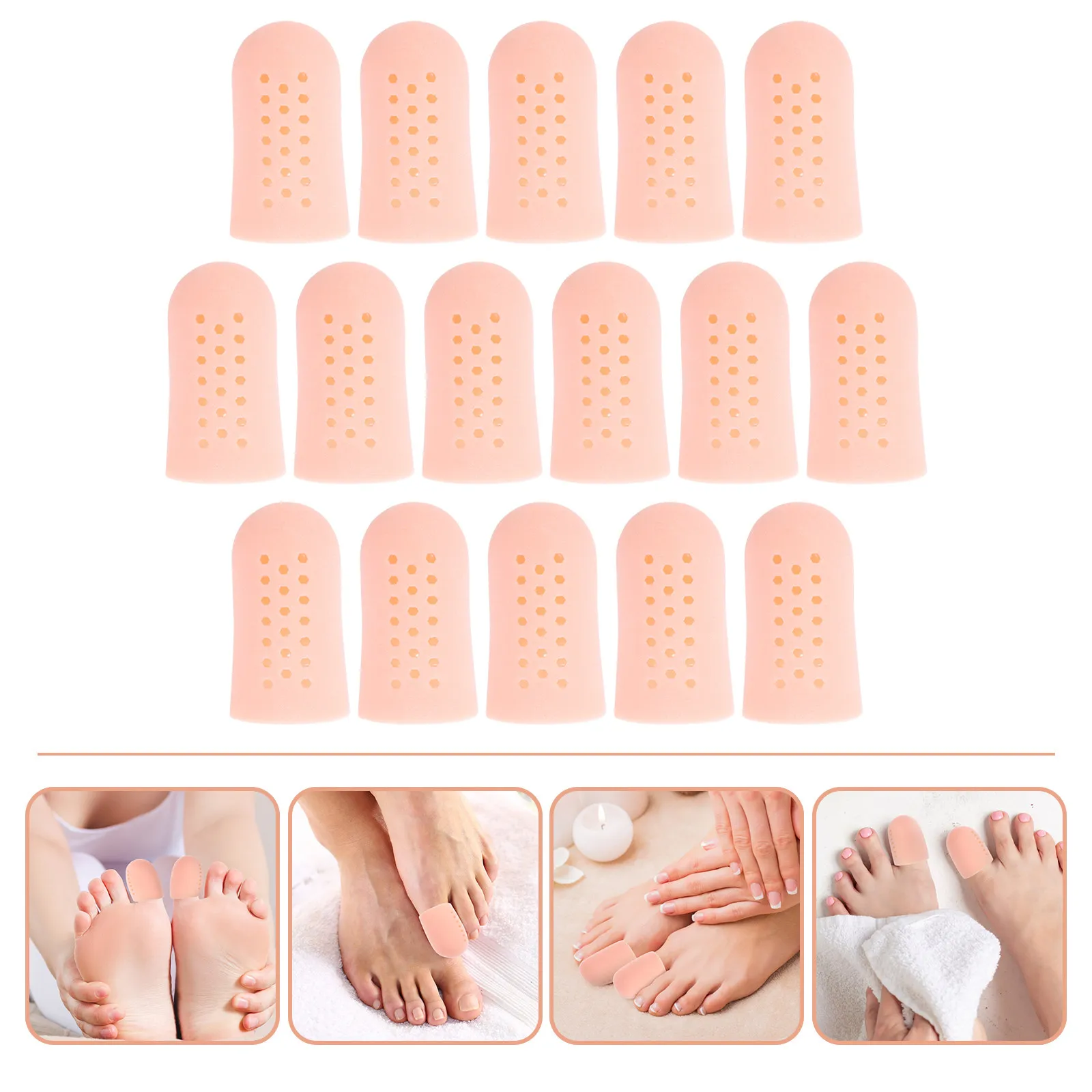 

20pcs Foot Toe Covers Breathable Big Toe Sleeve Hole Design Wear-Resistant Pain Relief Blisters Protection Corn Callus Care For