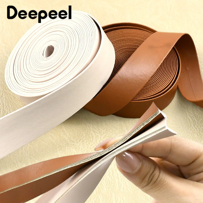 10M 5-50mm PU Webbing Strap Gold Silver Leather Synthetic Ribbon Band Bag Necklace Rope Clothes