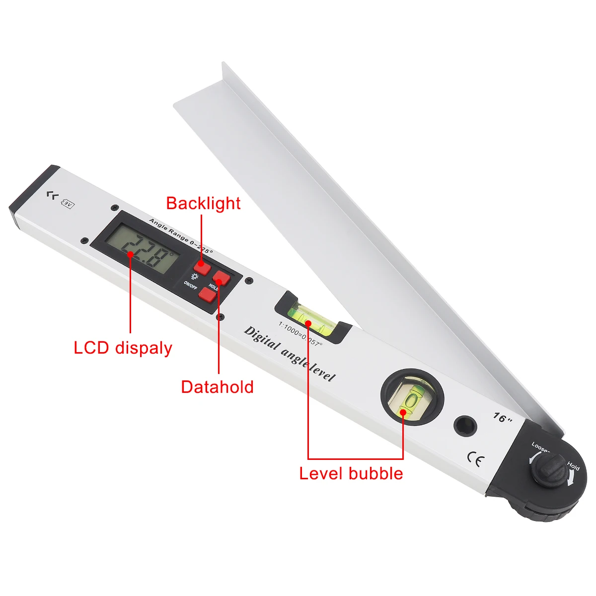 300/400/600 MM miarka poziomu precyzyjna magnetyczna miarka poziomu z cyfrowym wyświetlaczem ze stopu aluminium z ekranem LCD 2 blistry