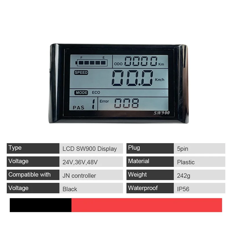 A44F-24V 36 فولت 48 فولت 500 واط 750 واط ثلاثة وضع 9 أنابيب 26A تحكم خنق الفرامل عدة مع LED SW900 عرض أجزاء الدراجة الإلكترونية