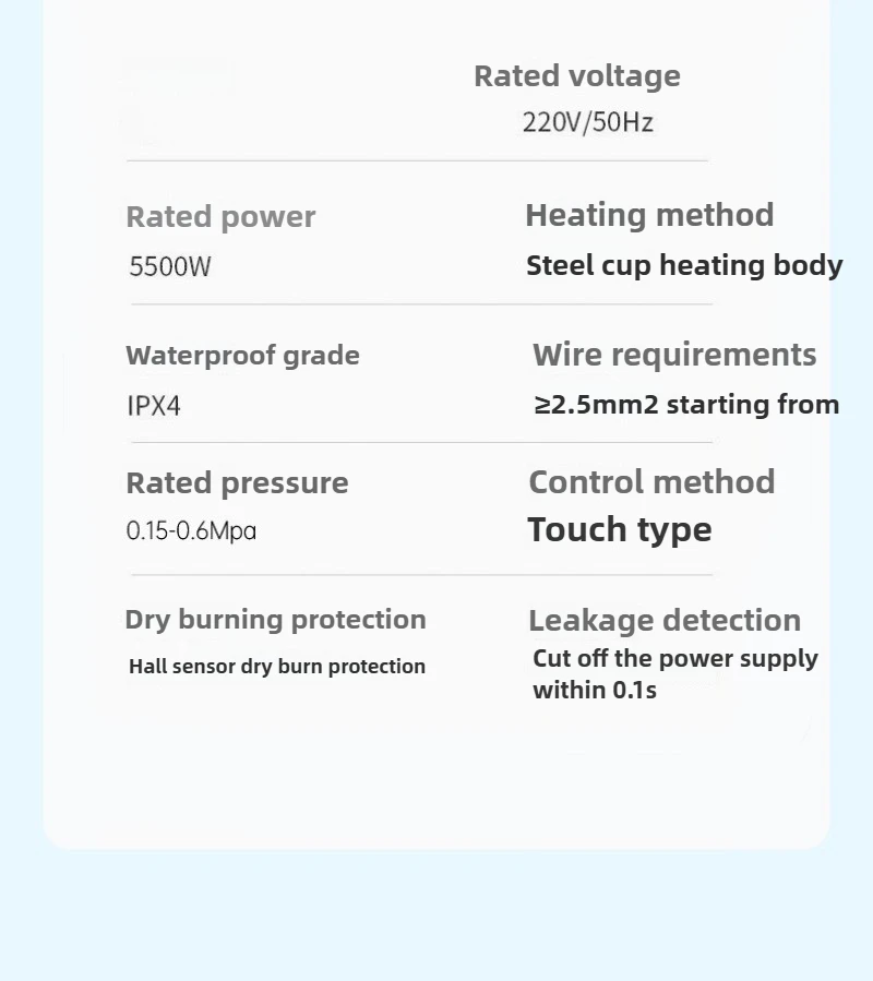 욕실 온수 샤워 및 홈 주방 난방 5.5KW 3단 기어 용 인스턴트 온수기 220V 휴대용 전기 히터