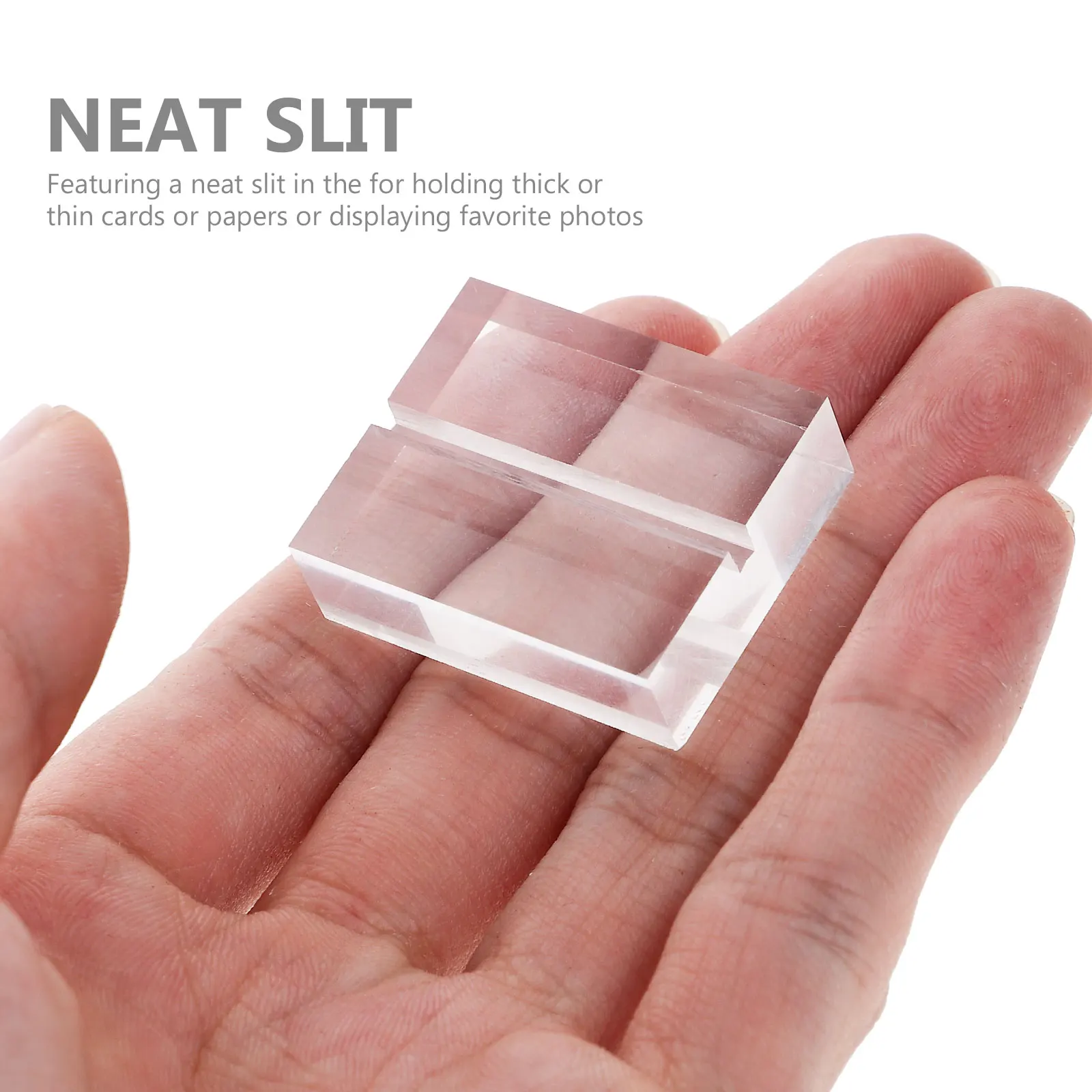 

12pcs Acrylic Business Holder Wedding Table Number Stand Name Card Display Desk Office Decor Creative Photo Memo Holder For