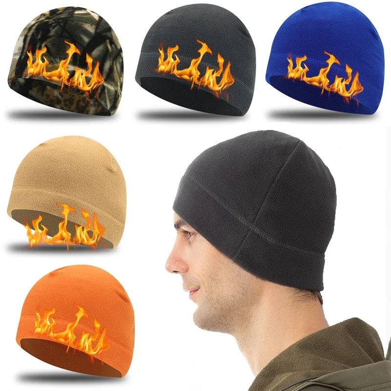 

Winter Thermal Fleece Hat Wide-Brim Fleece Hat Skiing Thermal Fleece Hat Windproof Thermal Liner Outdoor Cycling Gear
