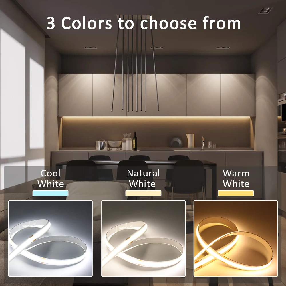 5 فولت USB COB LED قطاع ضوء 320 المصابيح/م الدافئة الطبيعية الباردة الأبيض مرنة حزام خفيف 2pin 8 مللي متر لغرفة النوم غرفة المعيشة ديكور المنزل