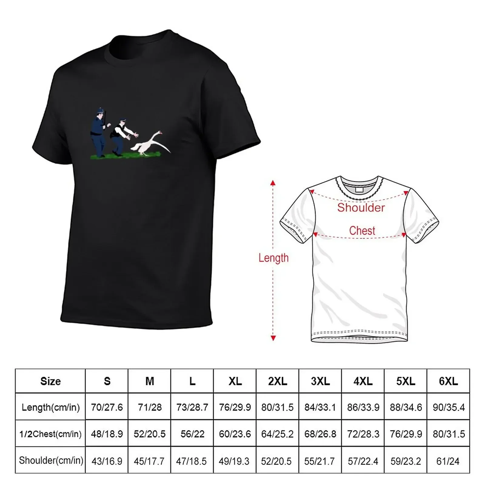 Camiseta de Swan cops para hombre, ropa vintage de verano, Camisetas estampadas lisas, camisetas altas