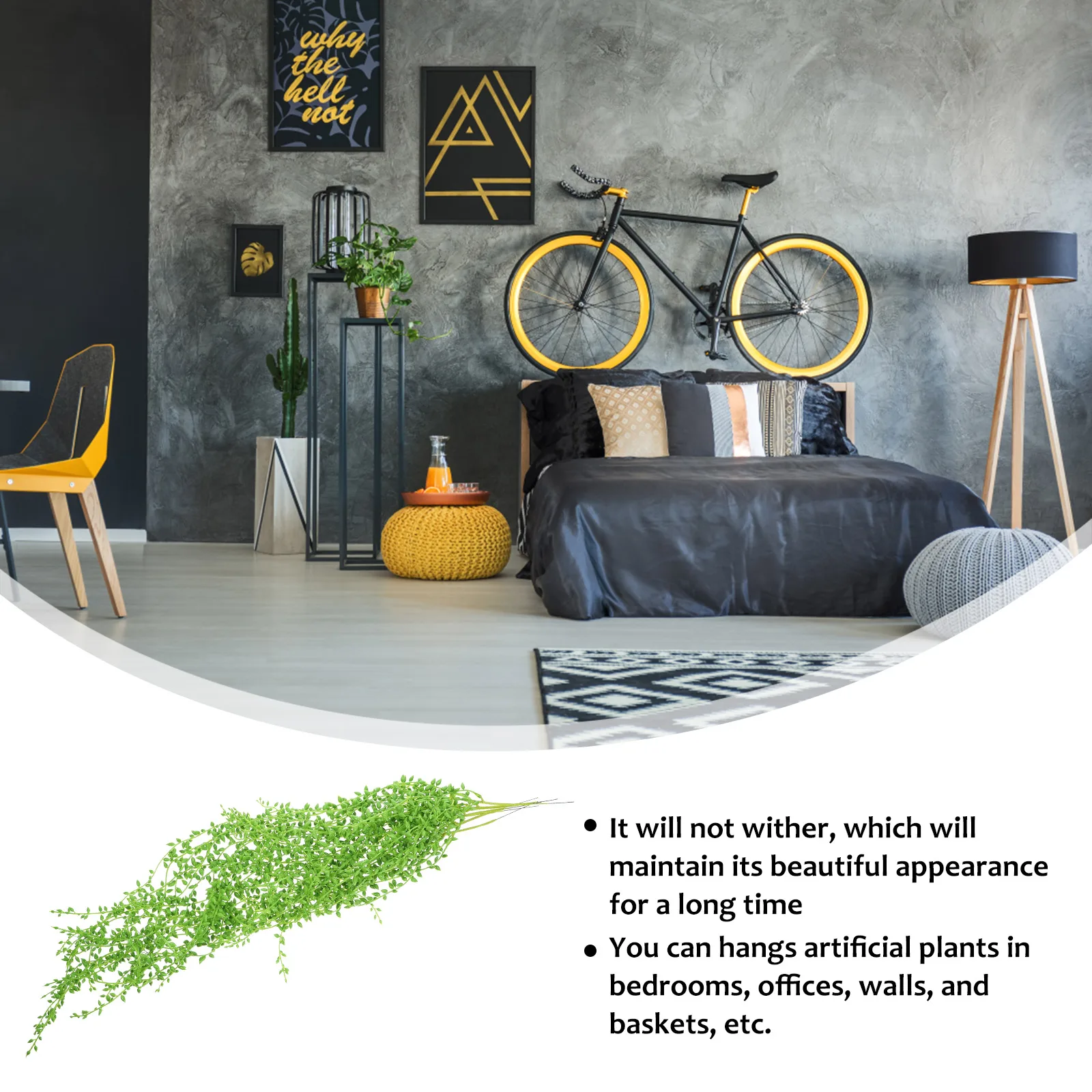 

6pcs Artificial Hanging Plants Simulated Lover's Tears Weeping Vine Fake Rattan Wall Decor Succulent Home Office Bedrooms